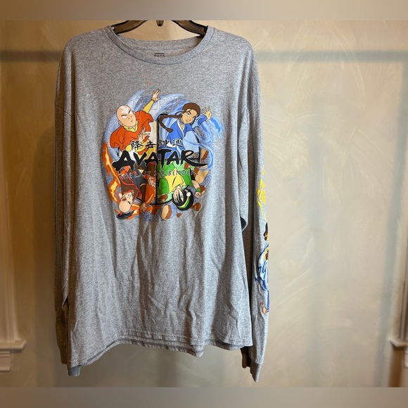 Avatar:The Last Airbender Four Nations Men Gray Long Sleeve T-Shirt|Anime|Sz:XL - Picture 2 of 16